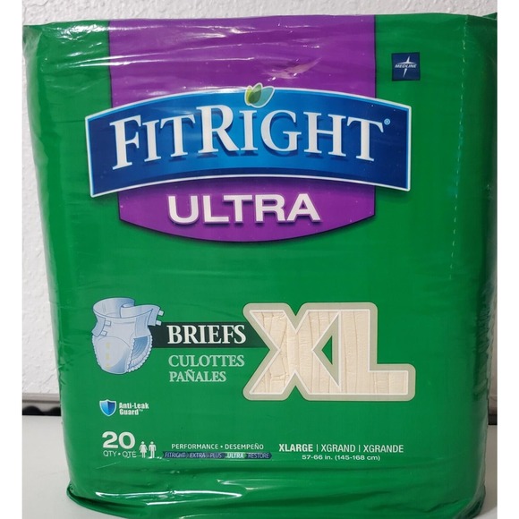 FitRight Ultra Adult Diapers, Incontinence Briefs with Tabs, Heavy 20 Ct ✅ - Picture 9 of 9